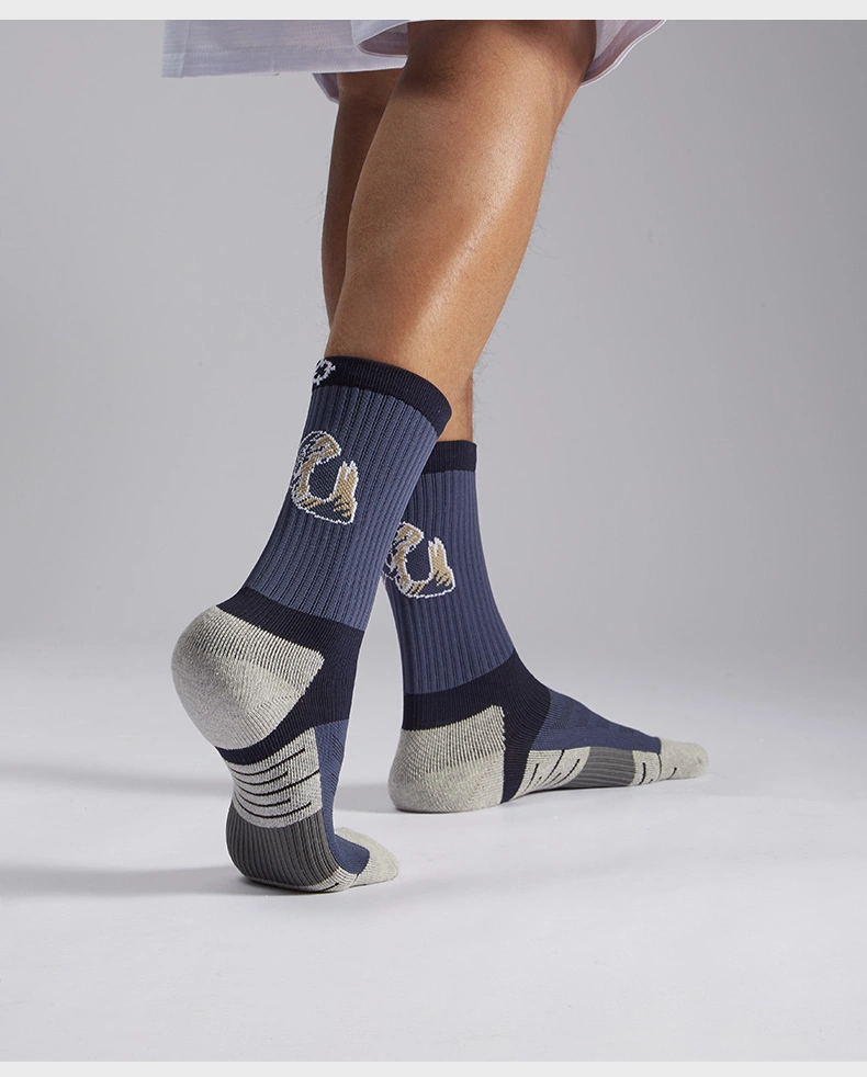 Rigorer Sports Wear Socks Custom Logo Nylon Cotton Fabric Thicken Fasten Toe Towel Bottom Unisex