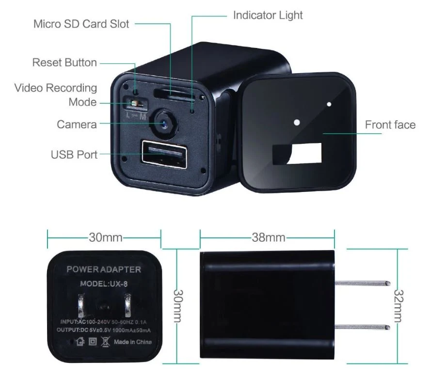 Wireless USB Camera Remote View 1080P Nanny Cam Phone Cahrger Camera