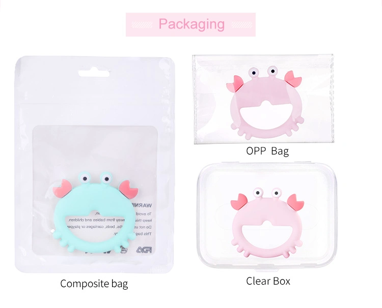 BPA Free Animals Cartoon Chew Baby Toy Silicone Chew Teething Baby Crab Theether Non-Toxic