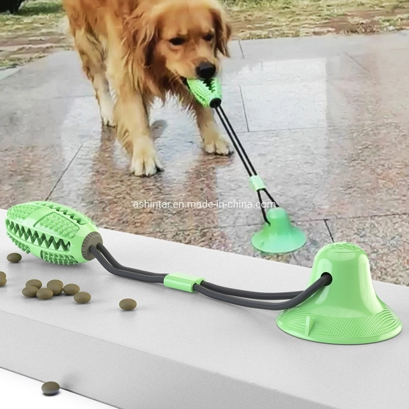 Multifunction Pet Molar Bite Dog Ball Interactive Fun Pet Leakage Food Dog Toys with Suction Cup