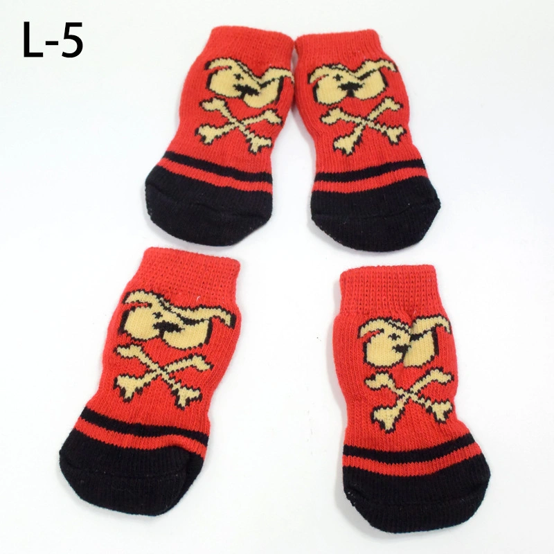 Pet Dog Autumn and Winter New Cotton Socks Wool Socks Paw Print Non-Slip Bottom