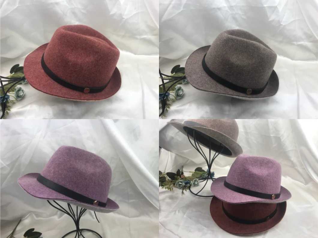 Factory Wholesale 100% Australia Wool Felt Cloche Hat with Felt Bow for Women and Men