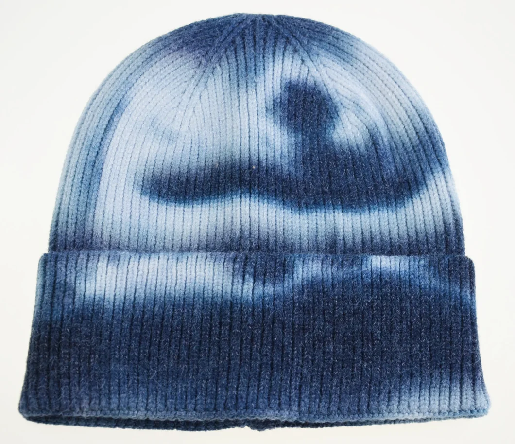 BSCI 100% Acrylic Tie-Dyed Beanie Knitted Hats Winter Hats