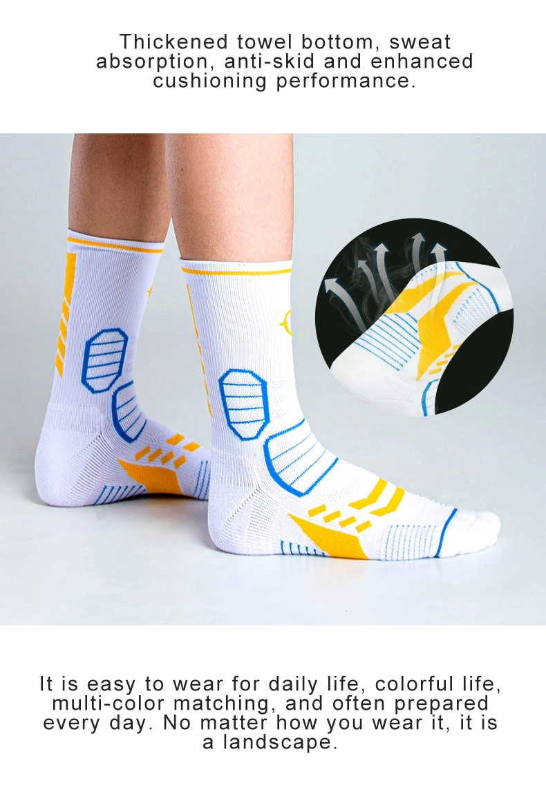 Rigorer Custom Design Socks Running Basketball Thick Towel Material Sports Wear Wholesale Men