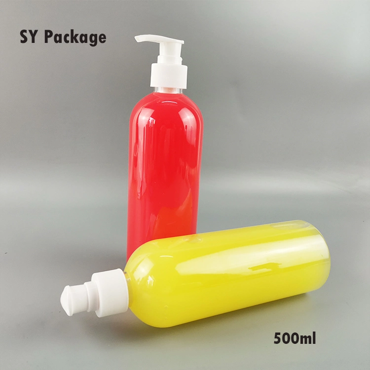 500ml Pet Boston Shape Cosmetic Plastic Shower Bottle