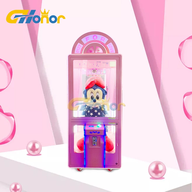 Cut for Love Arcade Scissor Cut Rope Vending Arcade Prize Crane Toys Game Machine Coin Operated Catching Toy Game Machines for Indoor Playground