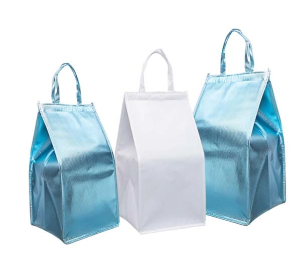 Metallic Lamination Cooler Bag Large Collapsible Thermal Bag for Foods Cakes Insulated Waterproof Lunch Storage Bag