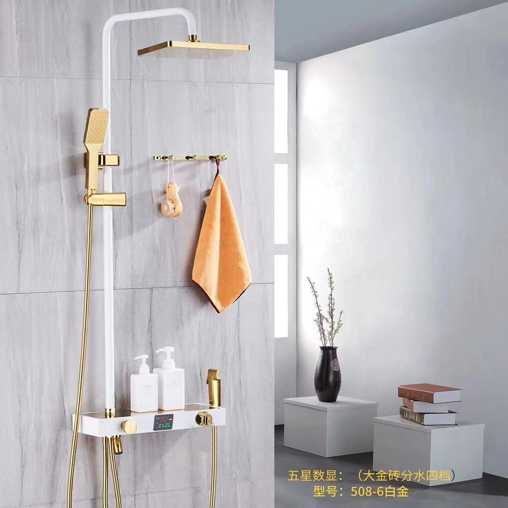 Luxury Bathroom Chrome in-Wall Rain Shower Two Function Waterfall Concealed Shower Sets