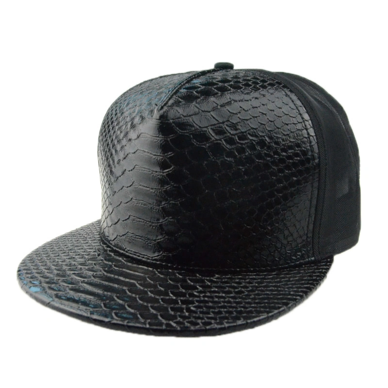 Custom Cap Flat Hat for Kids Leather Cap Snapback Baseball Black Mesh Plain Cap