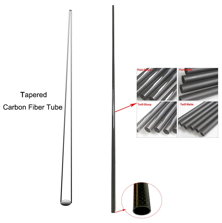 High Quality 3K Twill Plain Tapered Carbon Fiber Pipe Tubing