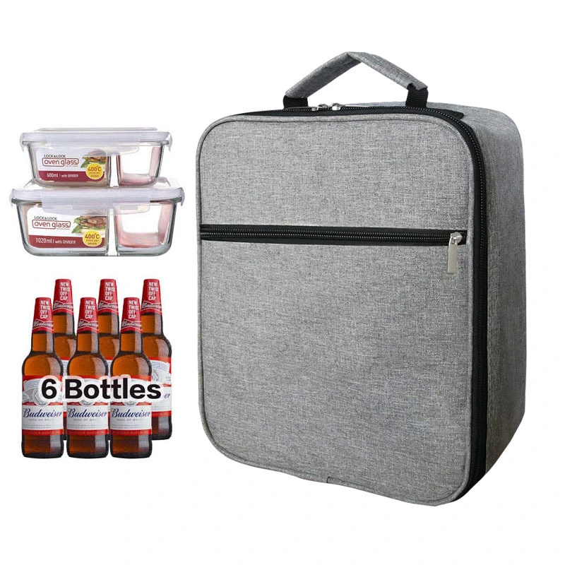 Insulated Zipper Work Lunch Bag Cooler Lunch Box for Men Thermal Bag