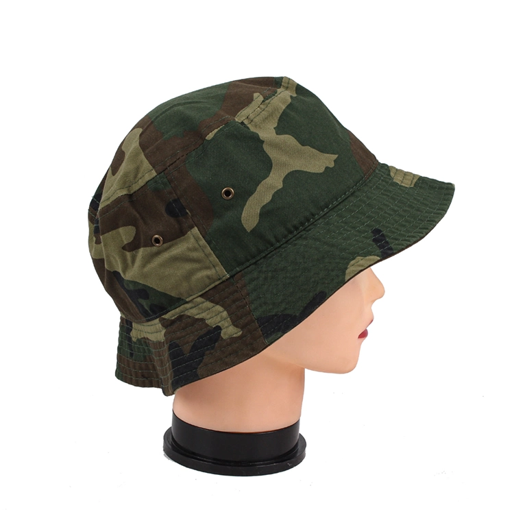 Wholesale Cotton Camouflage Bucket Hat Printing Logo Fisherman Hat