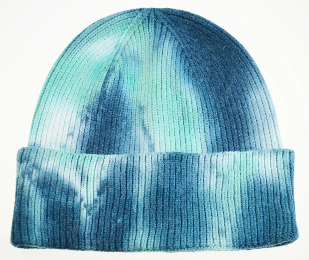 BSCI 100% Acrylic Tie-Dyed Beanie Knitted Hats Warm Hats