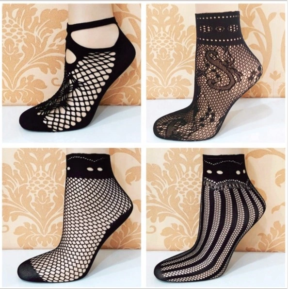 Mesh Ankle Women Fashion Socks Black Socks Women Girls Ladies Soft Lace Leica Short Ankle Socks Fishnet Stocking