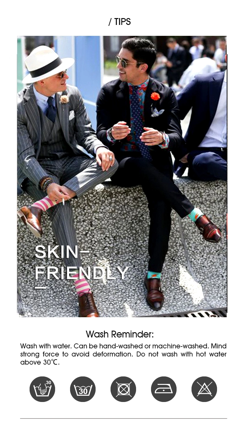 Men's 100%Comb Cotton Causal Dress Sock Happy Sock