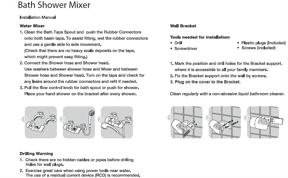 Britannic British extended spray Shower mixer shower replacement kit Basin Tap Diverter Shower set