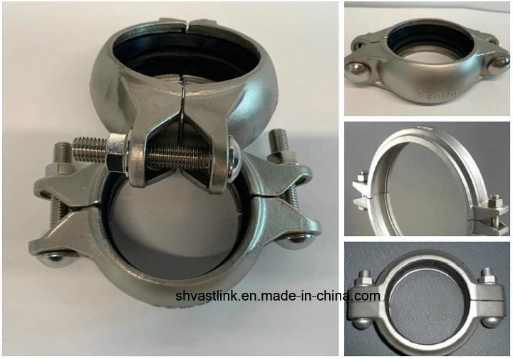 304 Dn100 Stainless Steel Grooved Clamp for Pipe Joint