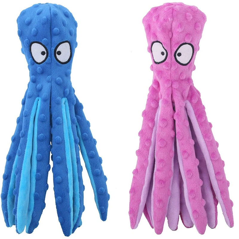 Wholesale No Stuffing Octopus Dog Chew Toys Squeaky Toys Pet Plush Toy