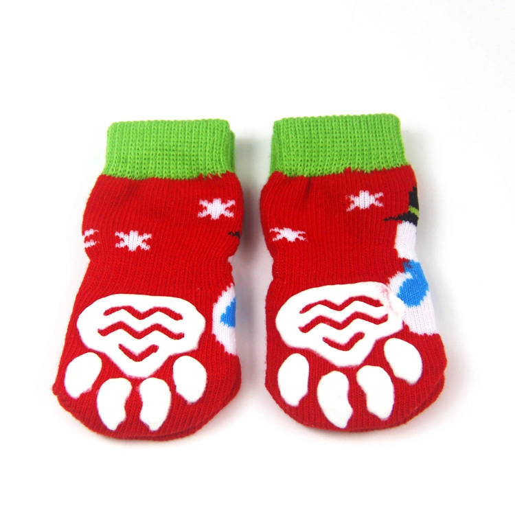 Pet Socks Christmas Snowflake Dog Socks Kitten Dog Belt Slip Resistant Dirty Knee Socks