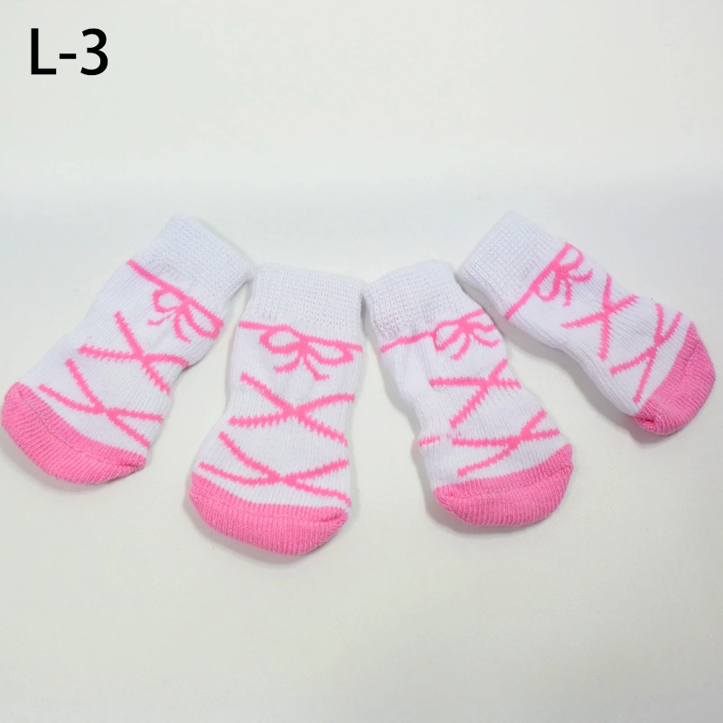 Pet Dog Autumn and Winter New Cotton Socks Wool Socks Paw Print Non-Slip Bottom