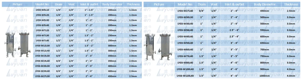 Ss Filter Housing/Stainless Steel Cartridge Filter Housing for Water