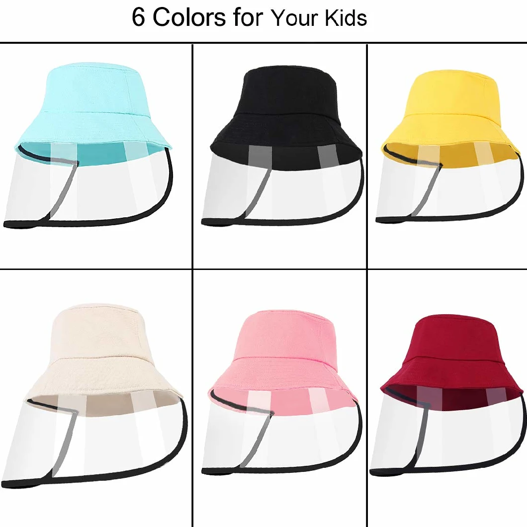 Kids Fisherman Hat with Face Shield Full Face Shield Anti Saliva Outdoor Sun Hat