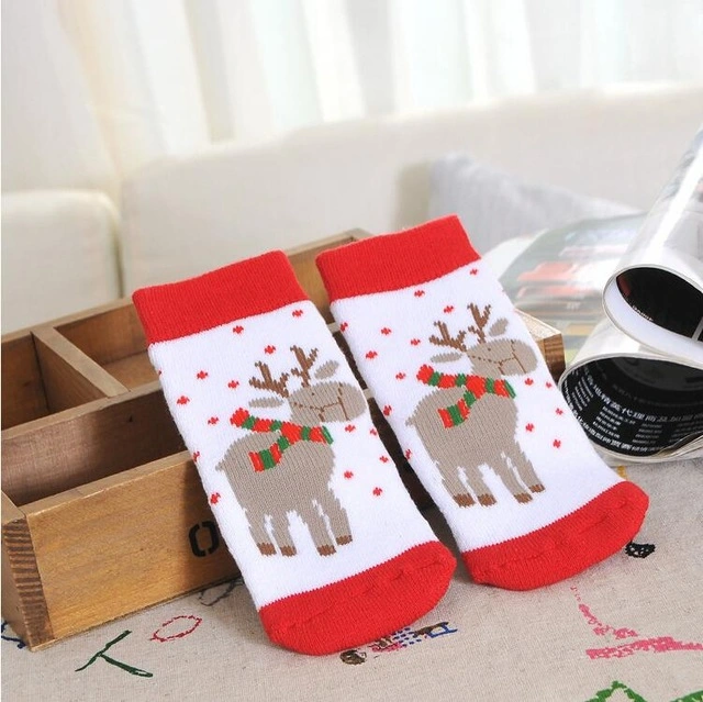 Socks Women Cotton Funny Socks with Pattern Print Red Cute Kawaii Female Short Warm Socks High Christmas Gift