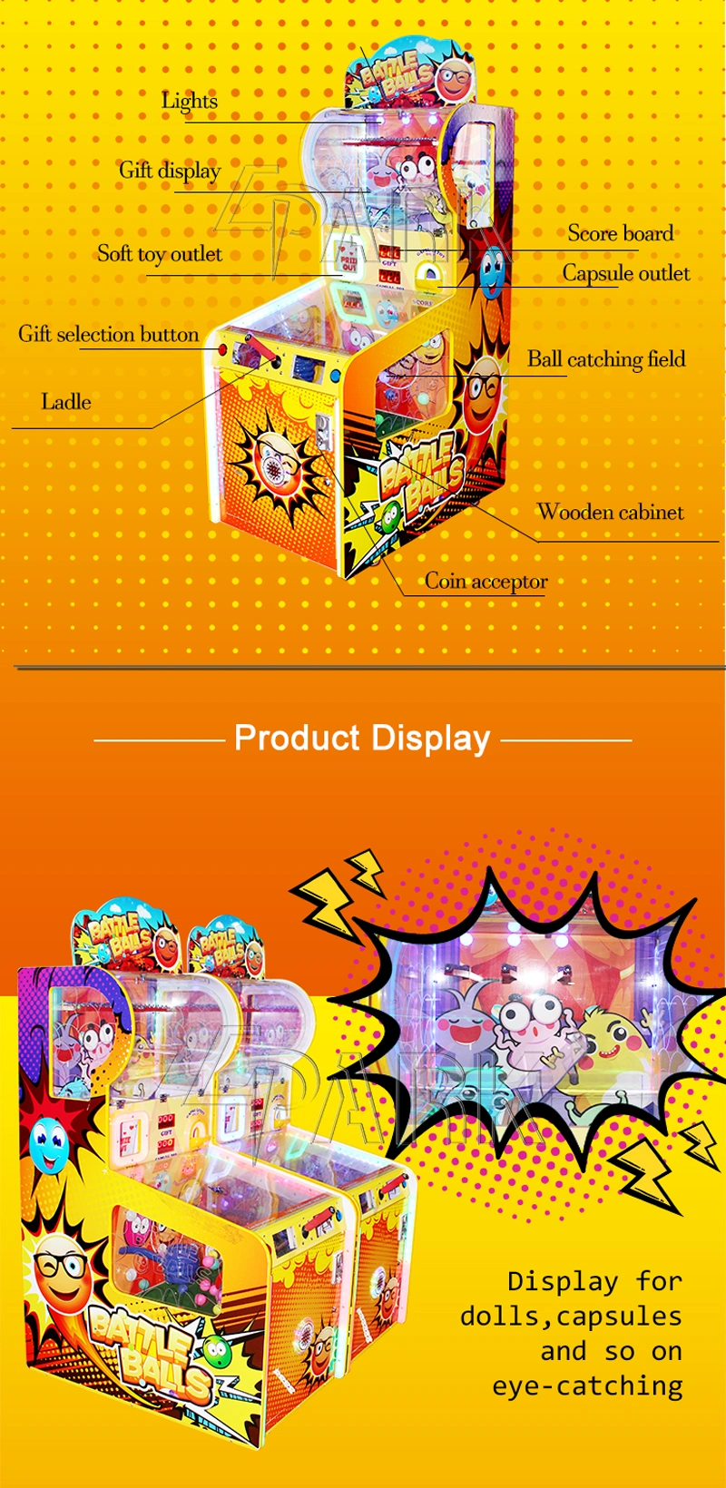 Newest Design Catch Ball Redemption Arcade Game Machine Kids&Adults Games for Shopping Center