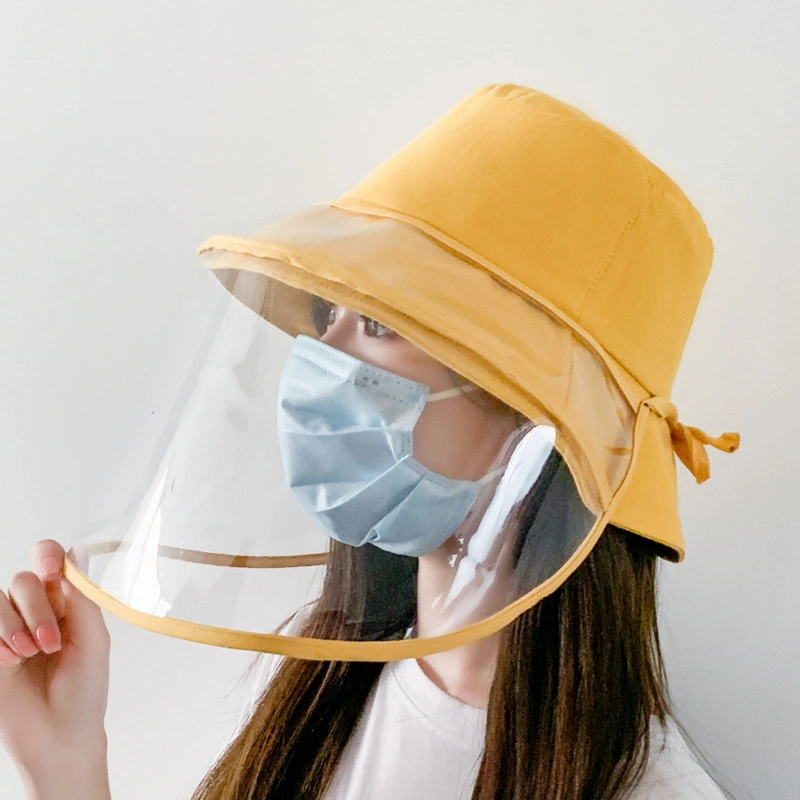 New Fashion Fisherman Hat with Face Shield for Women Removable Clear Full Face Shield Anti Saliva Outdoor Sun Hat Bucket Hats