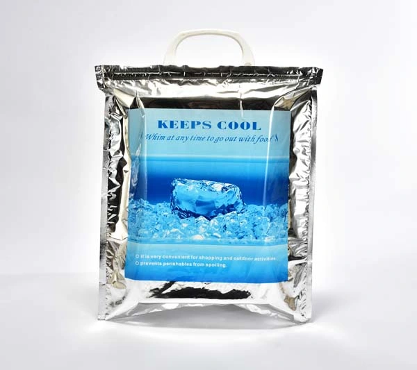 Ziplock Cooler Bag for Food Delivery Insulated Thermal Bag with Ziplock Plastic Picnic Snacks Thermal Bag