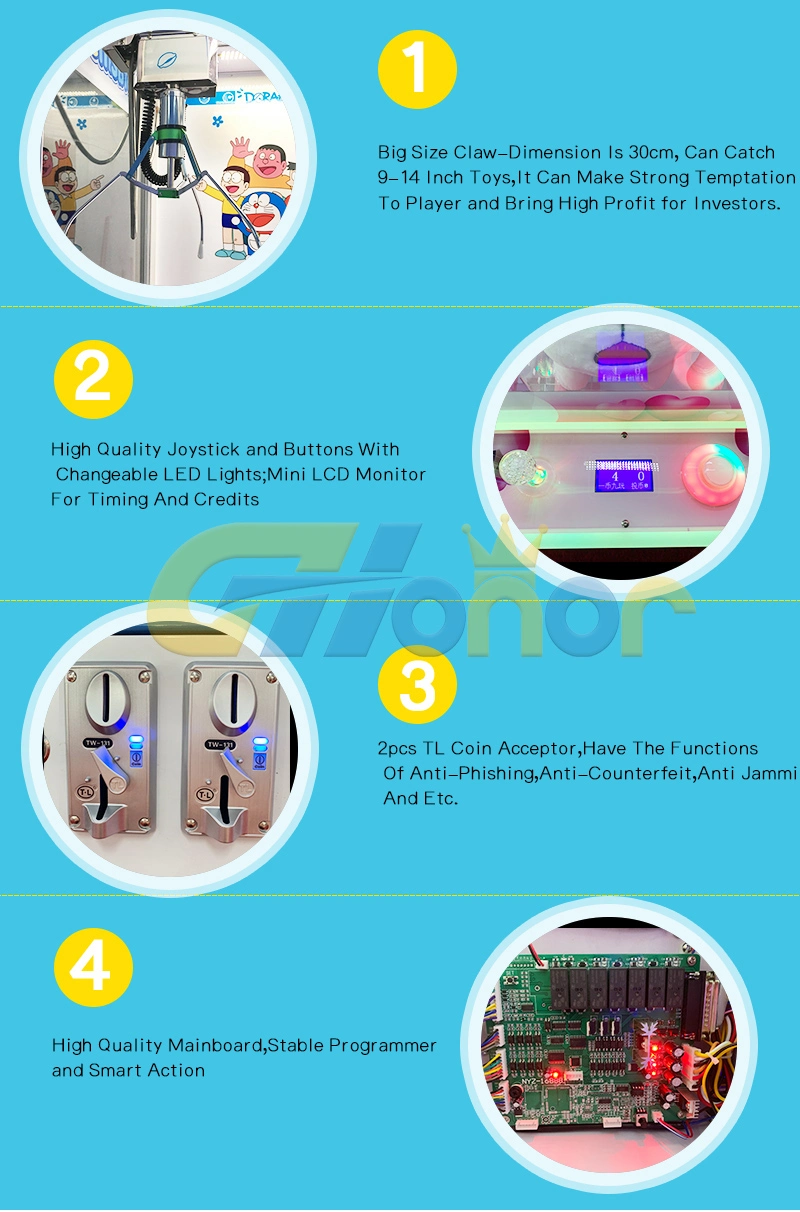 Luxury Big Size Arcade Toy Game Console Coin Operated Toy Claw Crane Machine Arcade Toy Claw Machine Arcade Gift Vending Game Machine for Amusement Park