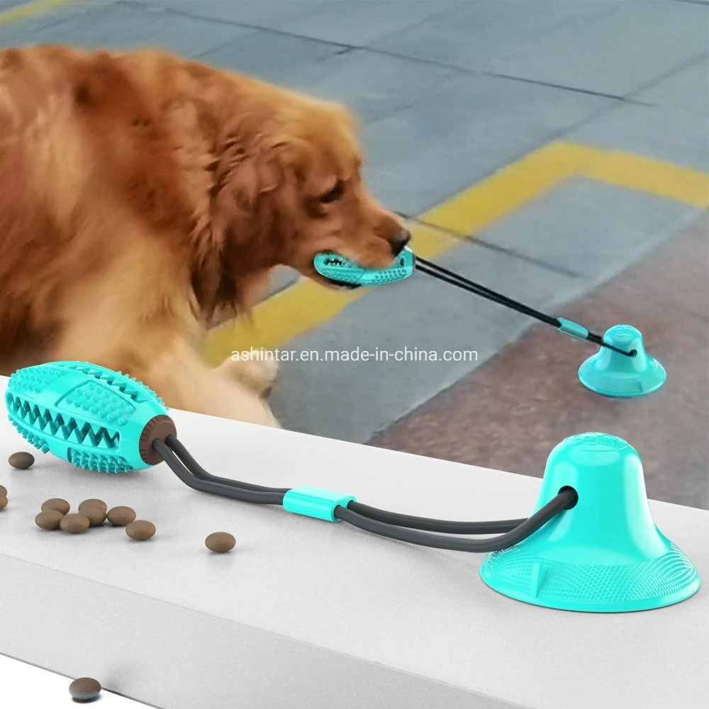 Multifunction Pet Molar Bite Dog Ball Interactive Fun Pet Leakage Food Dog Toys with Suction Cup