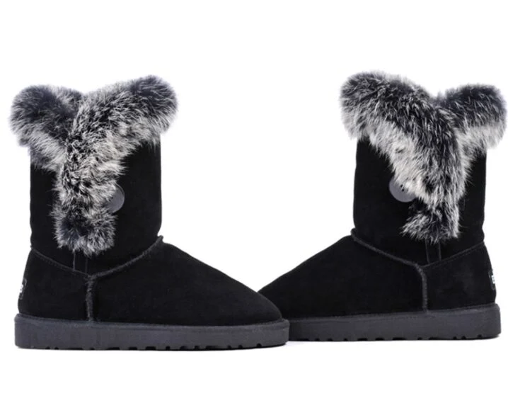 MID Calf Sheepskin Fur Women Snow Boos Winter Warm Boots