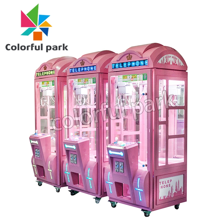 Colorful Park Tele Booth Claw Machine Game Arcade Claw Game Machine Game Machine for Kids