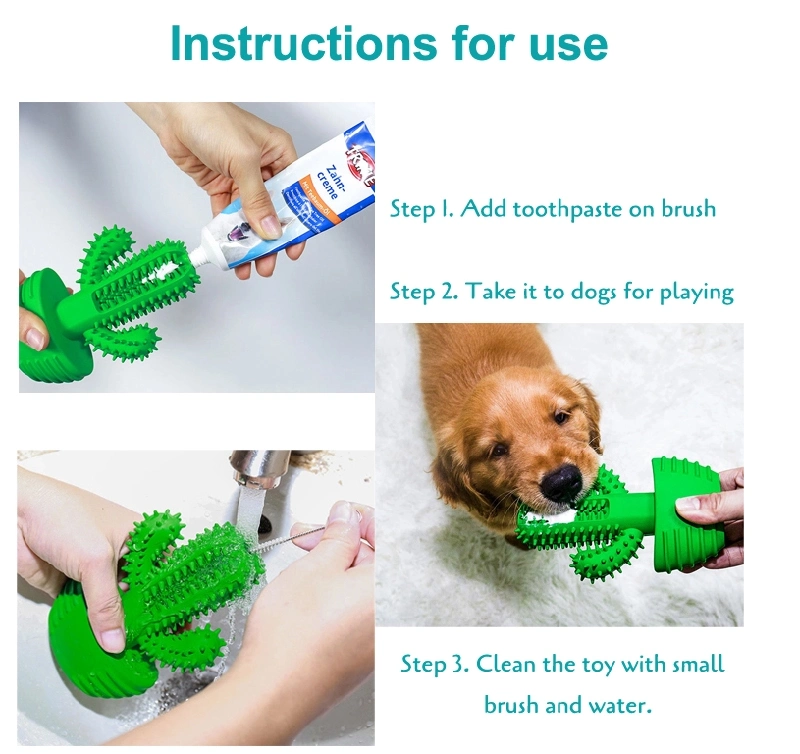 Milk Fragrance Chew Rubber Cactus Voice Pet Toothbrush Toy for Dogs