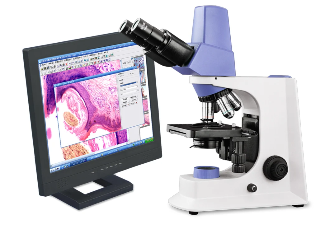 LCD USB Digital Binocular Microscope for Laboratory Equipment