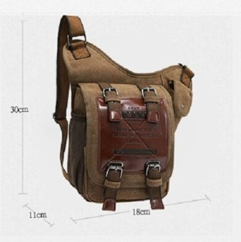 Men Messenger Canvas/Leather Bag Military Cross Body Pouch Handbag Shoulder