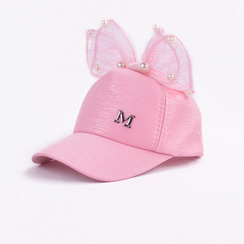 Children Mesh Cap Baseball Cap with Bow Kids Cap