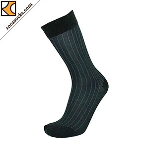 163006sk- Men's Thin Mercerization Merino Wool Rib Dress Socks