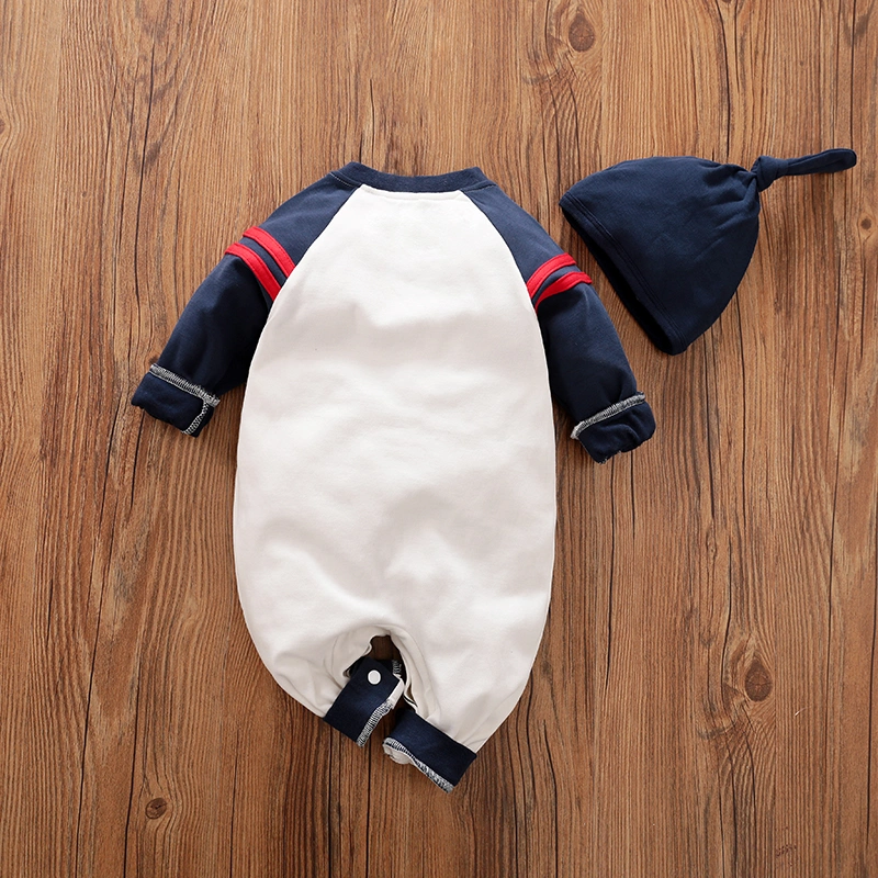 Baby Onesie Spring and Autumn Newborn Boys and Girls Cotton Long-Sleeved Baby Clothing (hat)