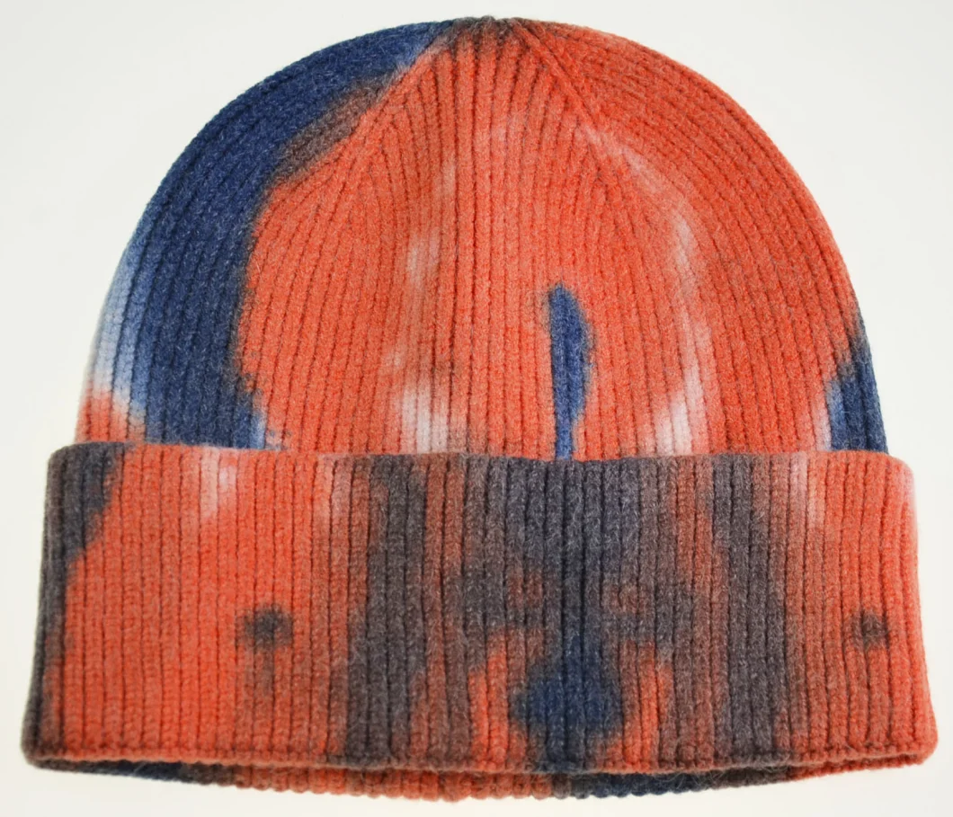 BSCI 100% Acrylic Tie-Dyed Beanie Knitted Hats Warm Hats