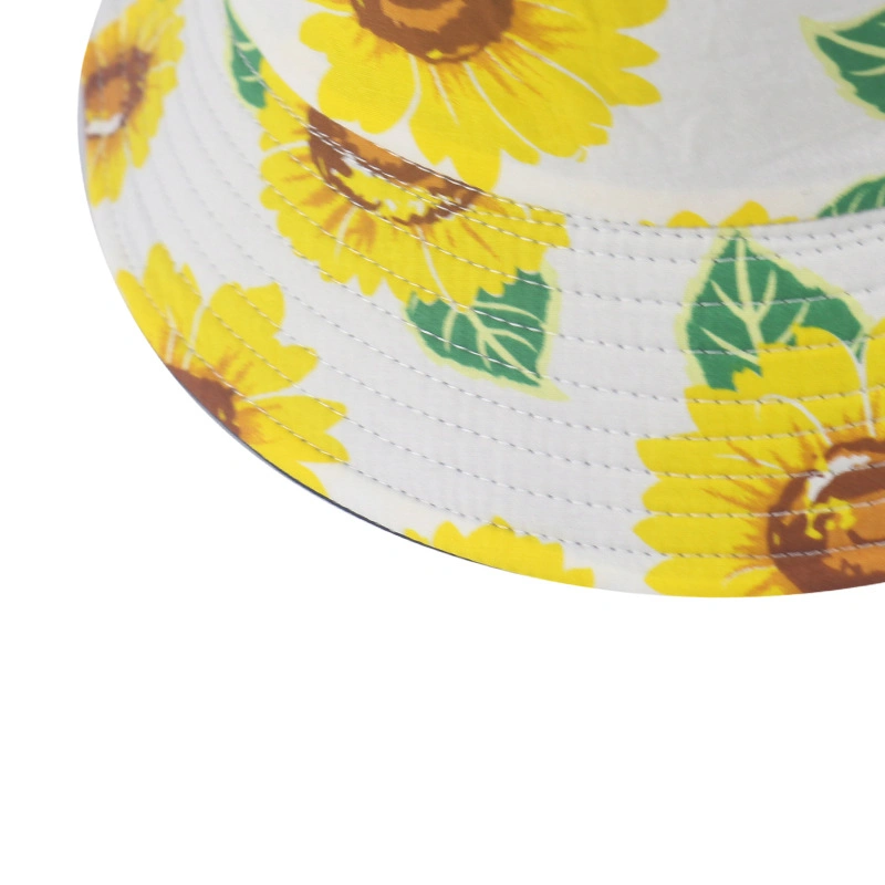 Cotton Printed Sunflower Fisherman Hat Trend Double-Sided Wear Sunhat