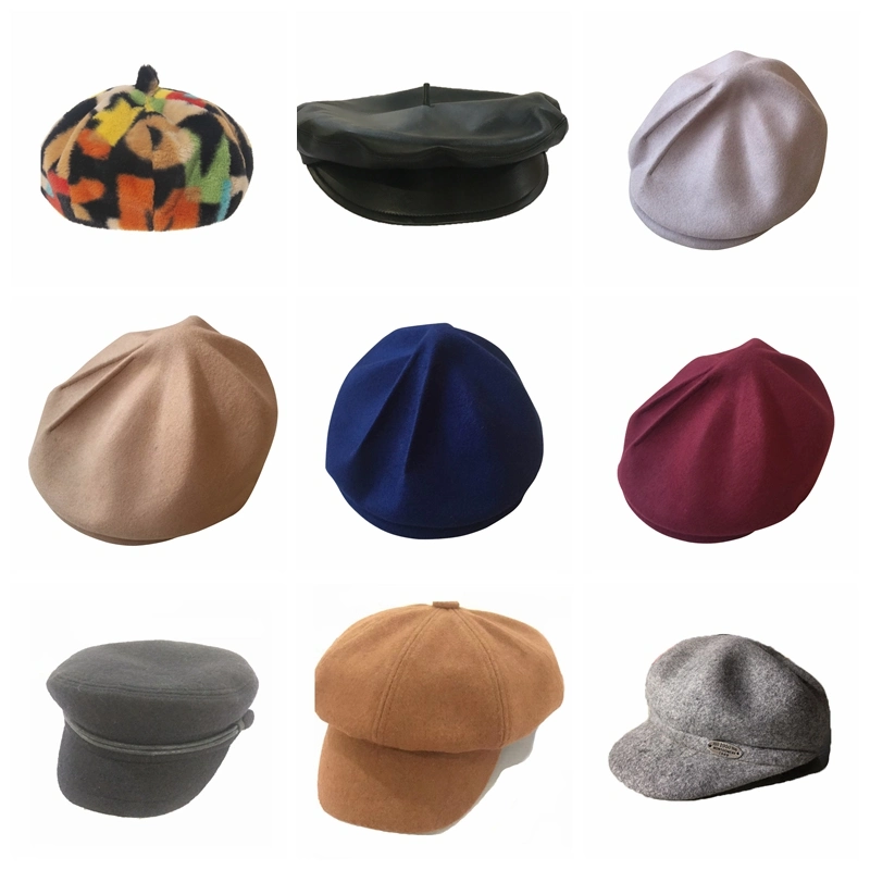 Custom Hats Short Brim Berets Men Caps Blank Wool Beret Hat