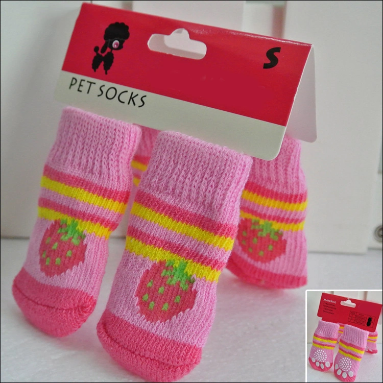 Pet Socks Dog Socks New Cartoon Non-Slip Four-Foot Socks Anti-Scratch Furniture Floor Knitted Socks
