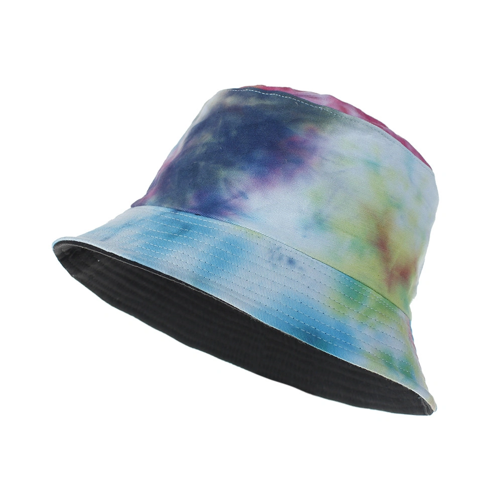 Fashion Blue Designed Running Summer Reversible Tie Dye Fisherman Hat