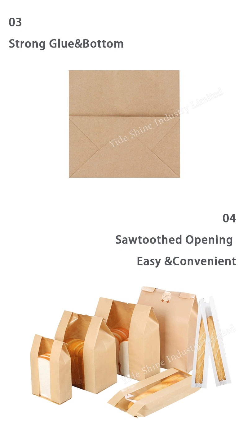 High Quality Food Grade Kraft Paper Bag Lunch Paper Bag Packing Bag with Logo Printed