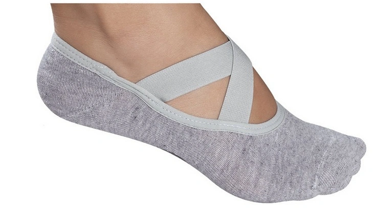 Womens Essential Non Slip Crossover Yoga Pilates Barre Socks