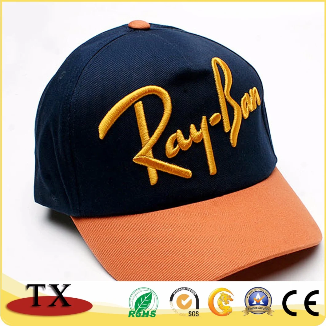Custom Cotton Baseball Hat with 3D Embroidery Logo Leisure Sports Cap