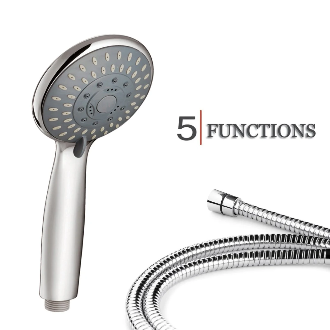 Five Functions ABS Chromed Shower Replace LED Shower Head