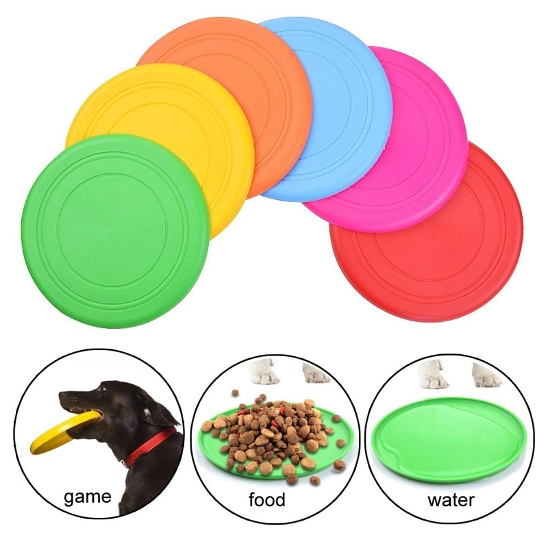 Custom Logo Soft Silicone Pet Flying Discs Puppy Training Dog Toys